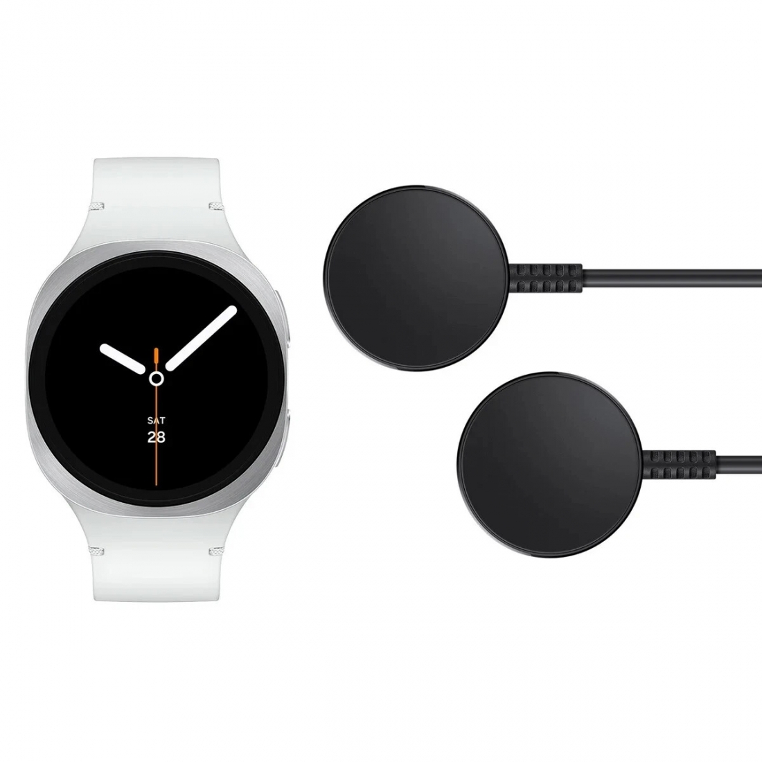 Samsung Galaxy Watch8 40mm Smartwatch with Two Wireless Fast Chargers Silver